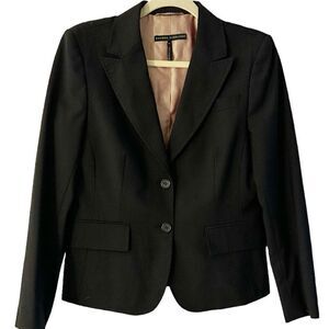 Sandra Angelozzi Lined Black Skirt Blazer Suit Size 4-6